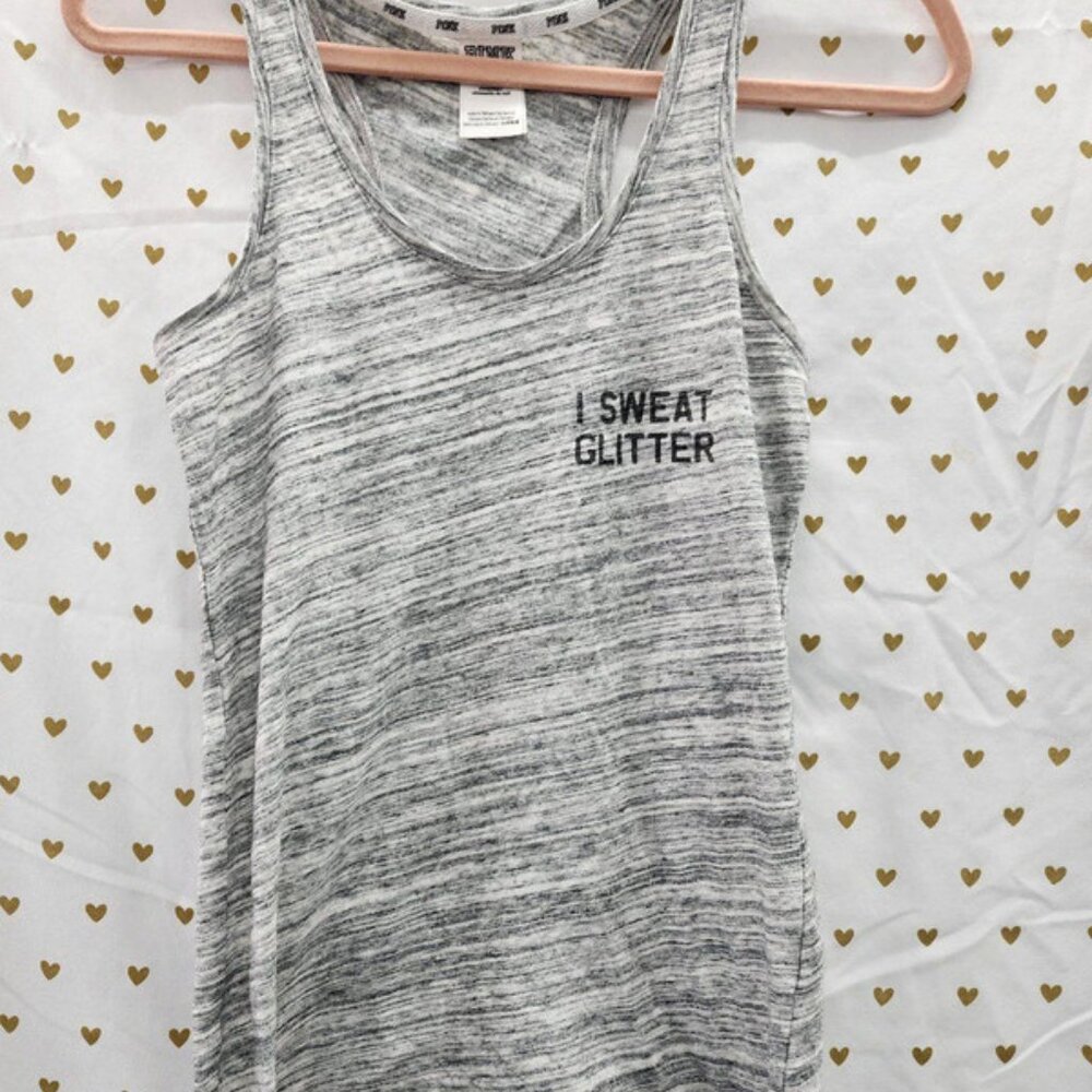 I sweater glitter marled tank top xs pink Victorias secret